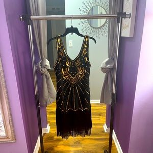 Sequin black and gold dress size medium